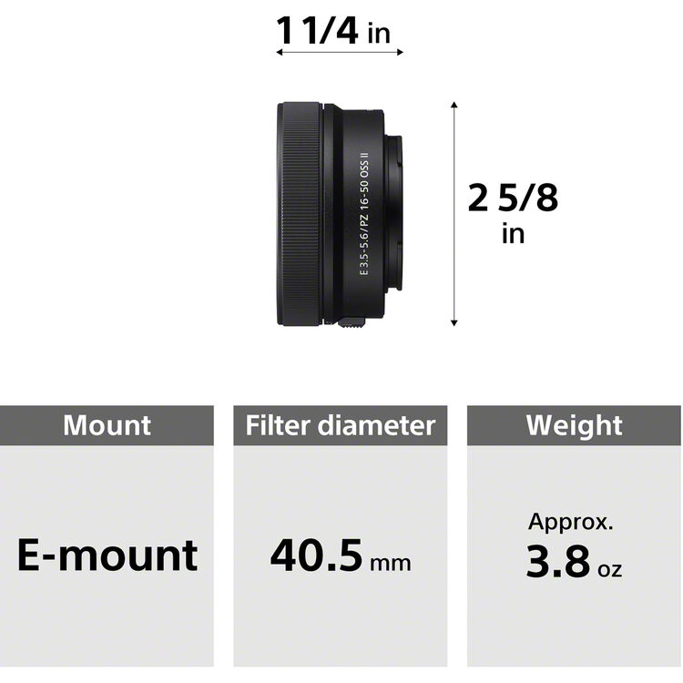 Sony E PZ 16-50mm f/3.5-5.6 OSS II Lens (Sony E, Black) 
