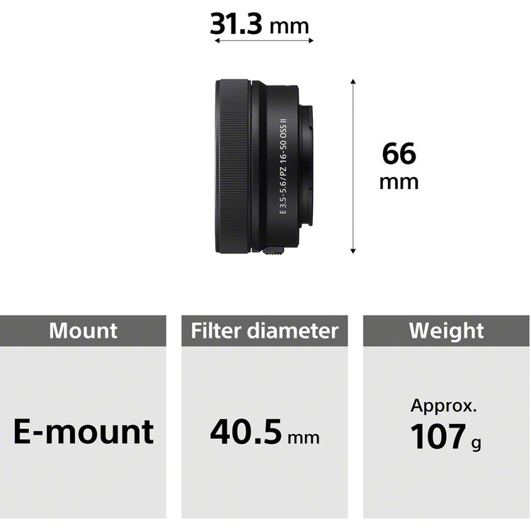 Sony E PZ 16-50mm f/3.5-5.6 OSS II Lens (Sony E, Black) 